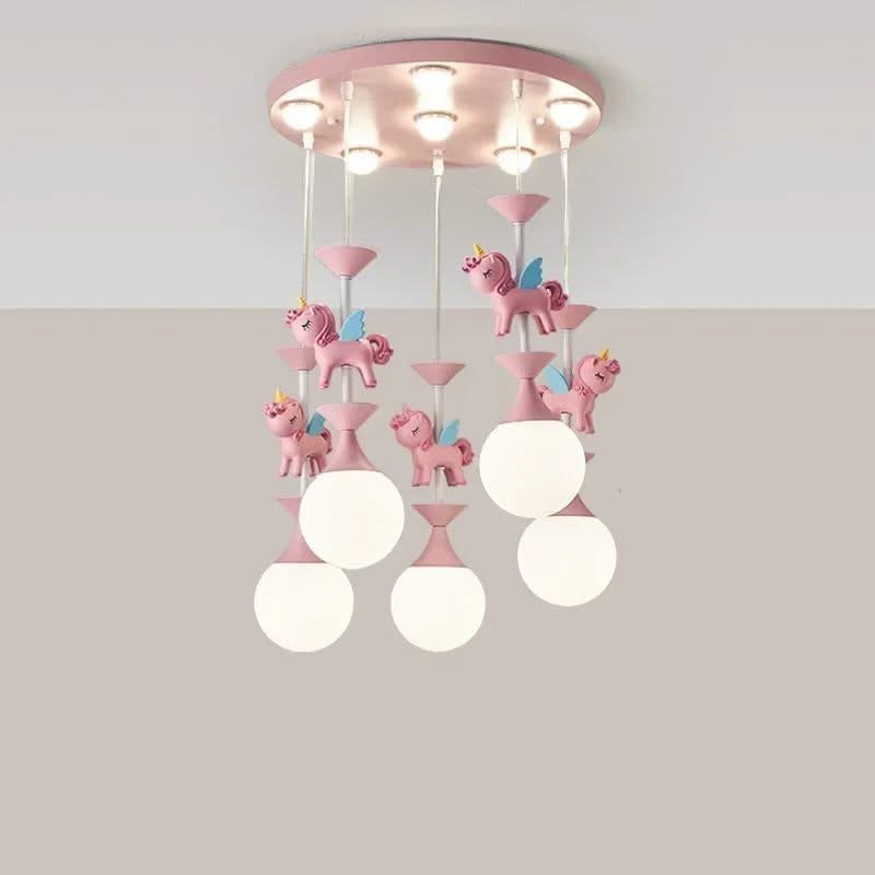 ChandeliersDecor.com-Kids Room Nursery Lighting-Princess Room Merry Go Round Ceiling Light