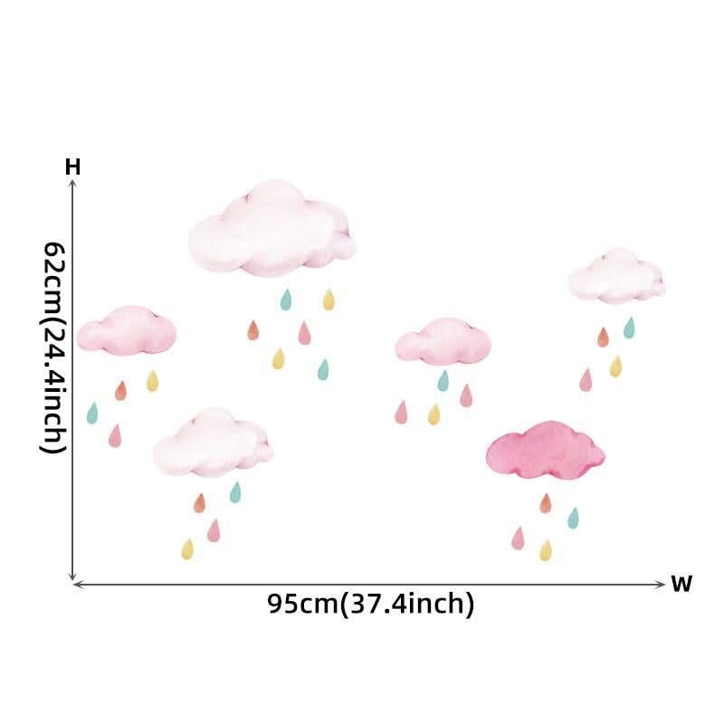 ChandeliersDecor.com-Rabbit on Pink Umbrella Wall Sticker | Kids Nursery Wall Stickers