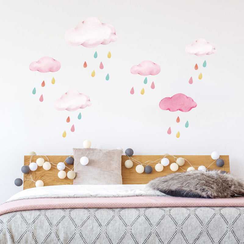 ChandeliersDecor.com-Rabbit on Pink Umbrella Wall Sticker | Kids Nursery Wall Stickers