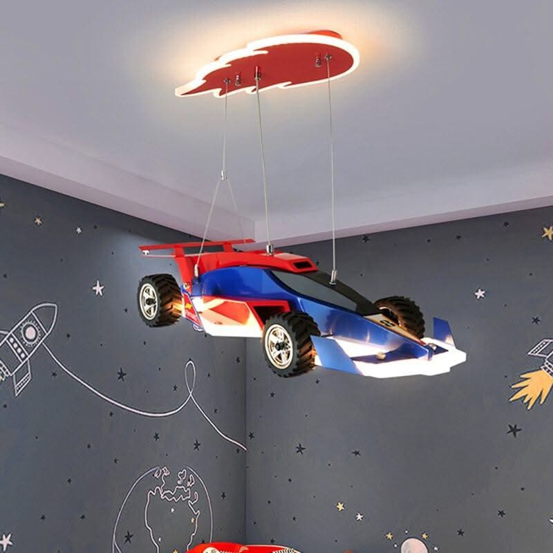 ChandeliersDecor.com-Kids Room Nursery Lighting-Racing Car Hanging Light - Art Deco Lighting for Kids Room