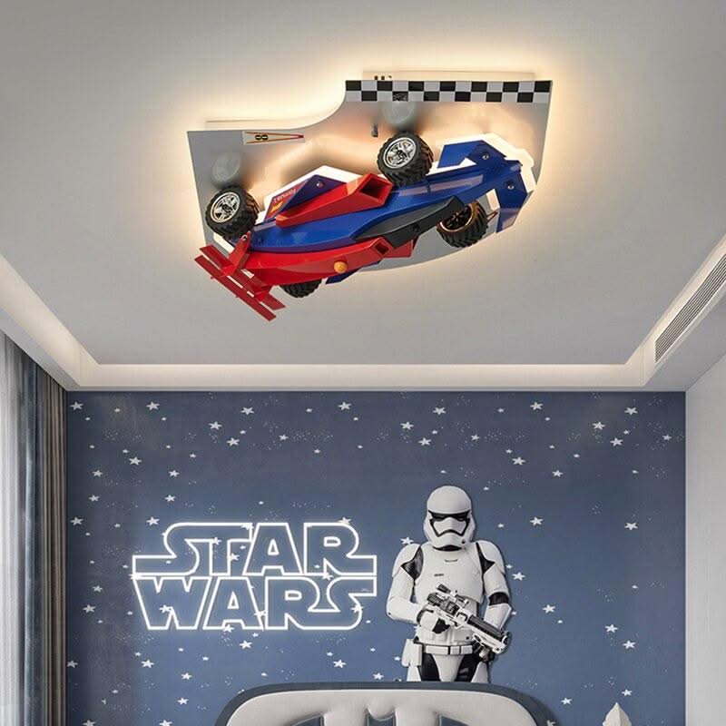 ChandeliersDecor.com-Kids Room Nursery Lighting-Racing Car Hanging Light - Art Deco Lighting for Kids Room