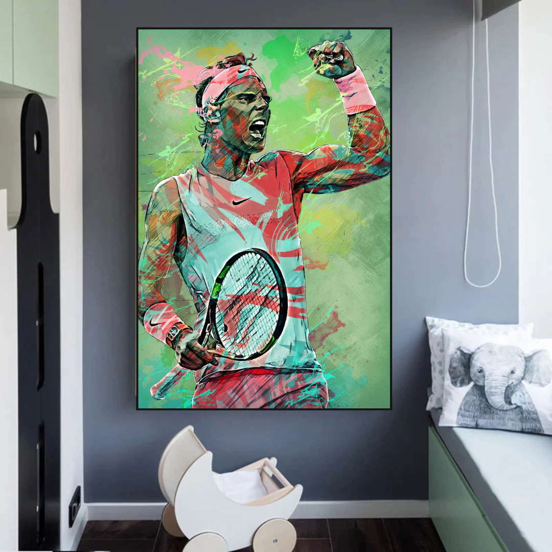 Rafael Nadal Tennis Legend Sports Canvas Wall Art-ChandeliersDecor.com