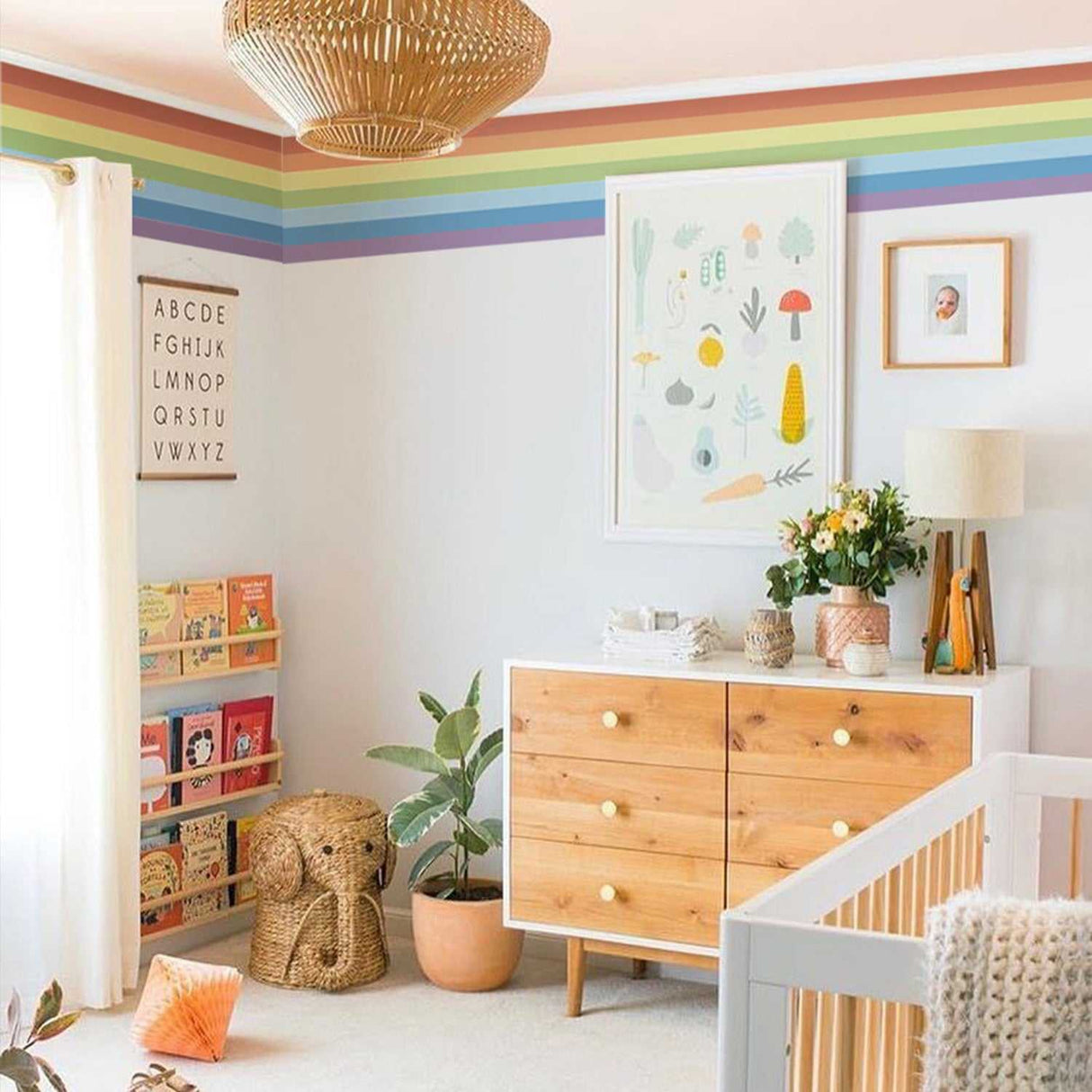 ChandeliersDecor.com-Rainbow Border Wall Decal for Kids Room | Kids Room Wall Decal