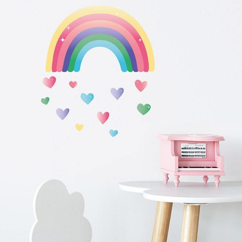 ChandeliersDecor.com-Rainbow Love Heart Wall Stickers for Baby Room