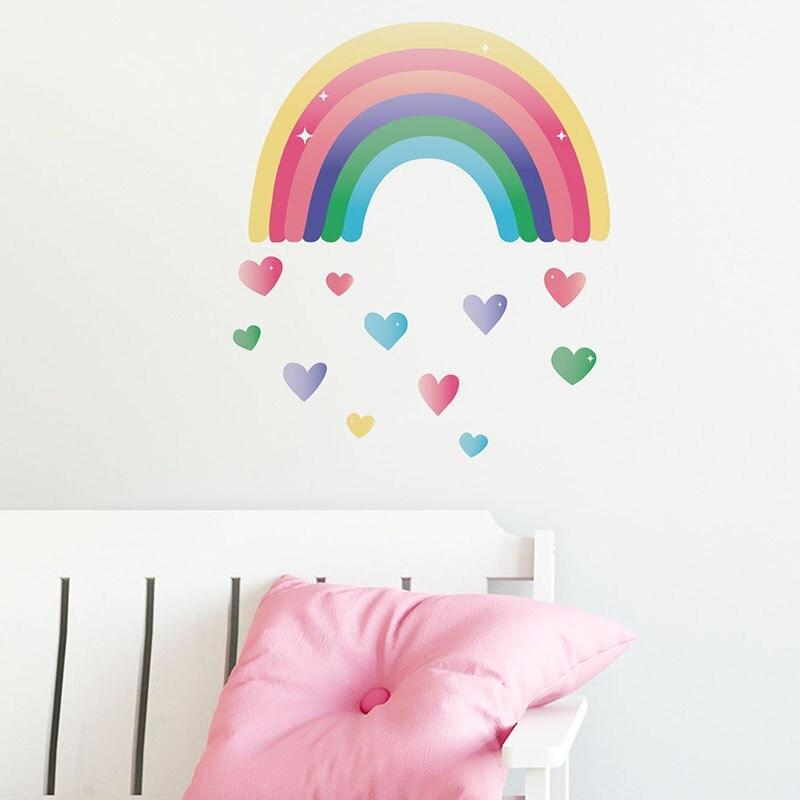 ChandeliersDecor.com-Rainbow Love Heart Wall Stickers for Baby Room
