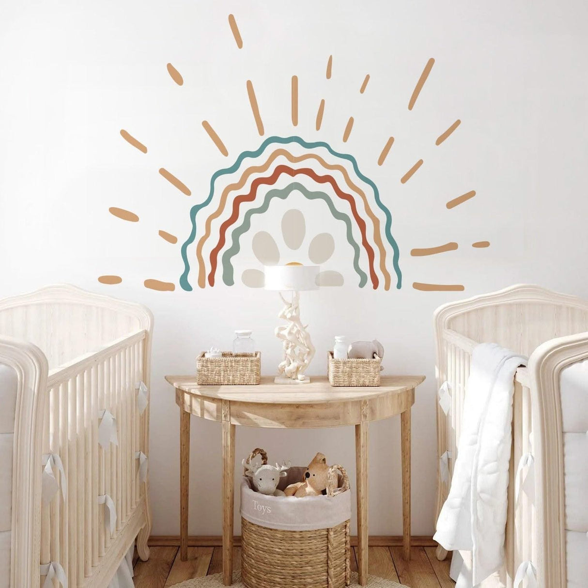 ChandeliersDecor.com-Kids Room Nursery Decals-Rainbow Sun Pattern Wall Stickers