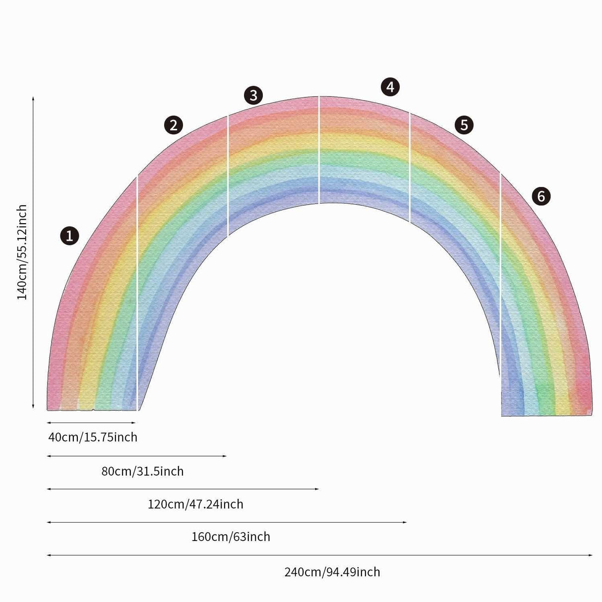 ChandeliersDecor.com-Rainbow Wall Decal for Kids Room Wall Decor | Kids Nursery Wall Decals