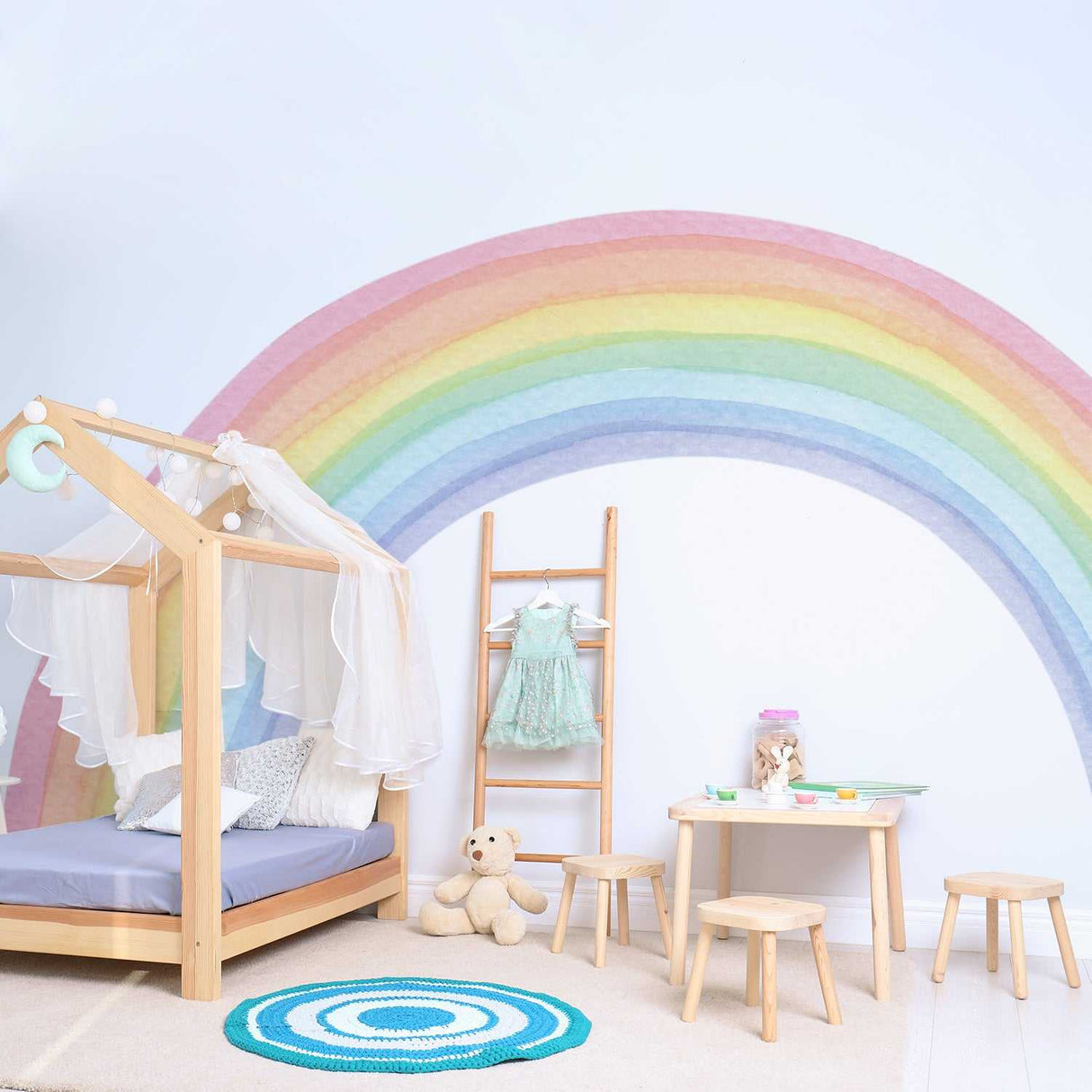 ChandeliersDecor.com-Rainbow Wall Decal for Kids Room Wall Decor | Kids Nursery Wall Decals