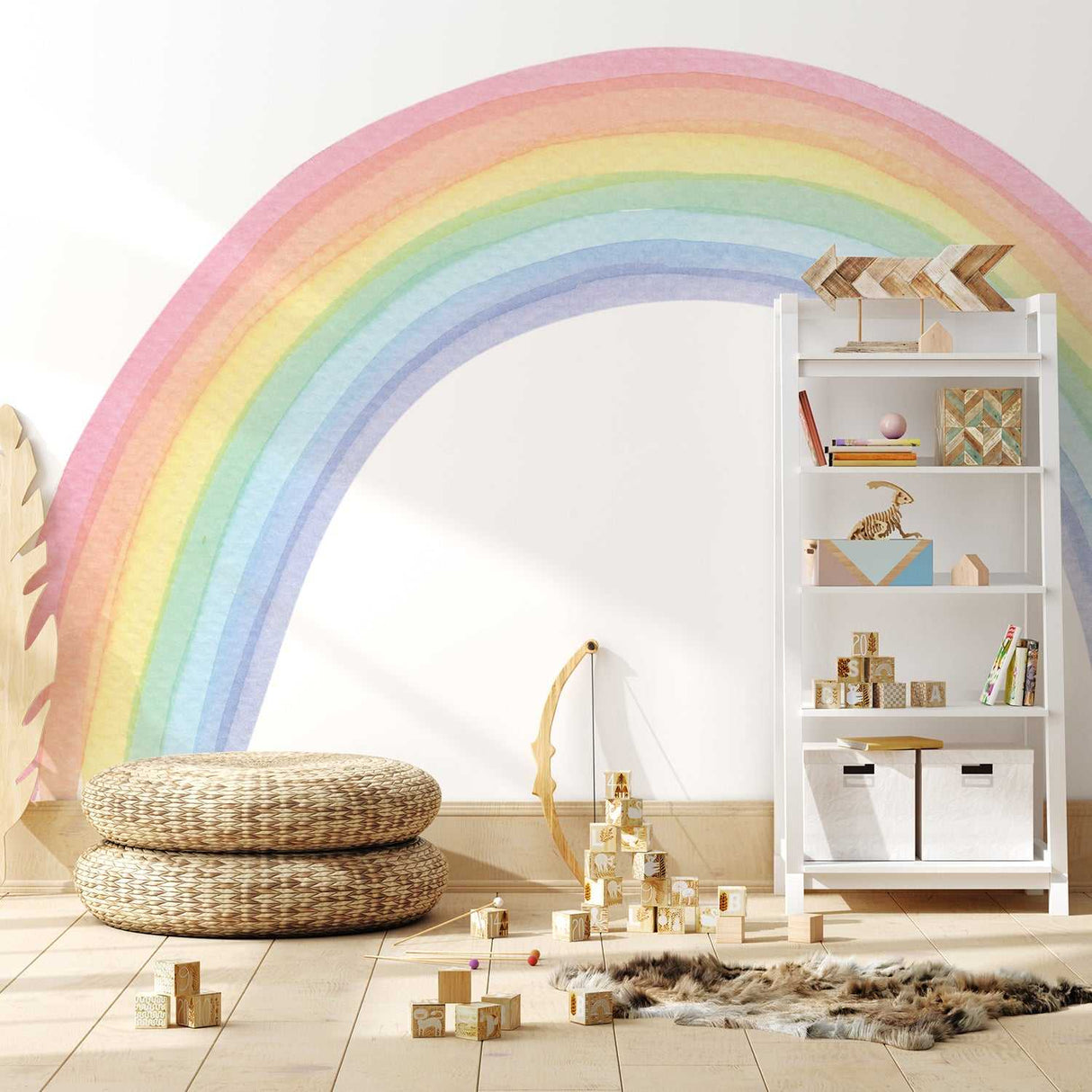 ChandeliersDecor.com-Rainbow Wall Decal for Kids Room Wall Decor | Kids Nursery Wall Decals