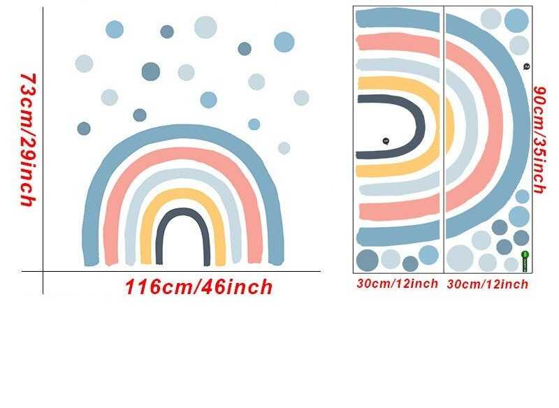 ChandeliersDecor.com-Rainbow Wall Stickers | Big Rainbow Wall Decal | Large Rainbow Wall Sticker