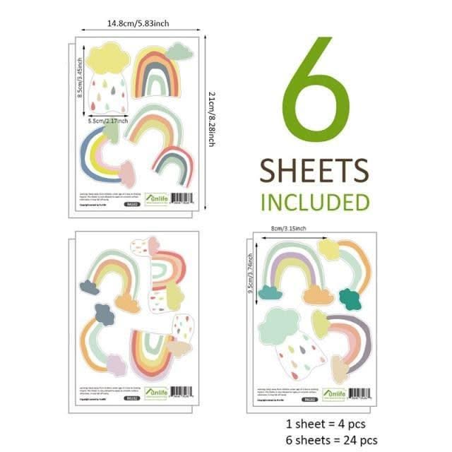 ChandeliersDecor.com-Rainbow Wall Stickers | Rainbow Wall Decal | Rainbow Wall Print