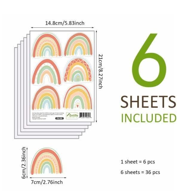 ChandeliersDecor.com-Rainbow Wall Stickers | Rainbow Wall Decal | Rainbow Wall Print