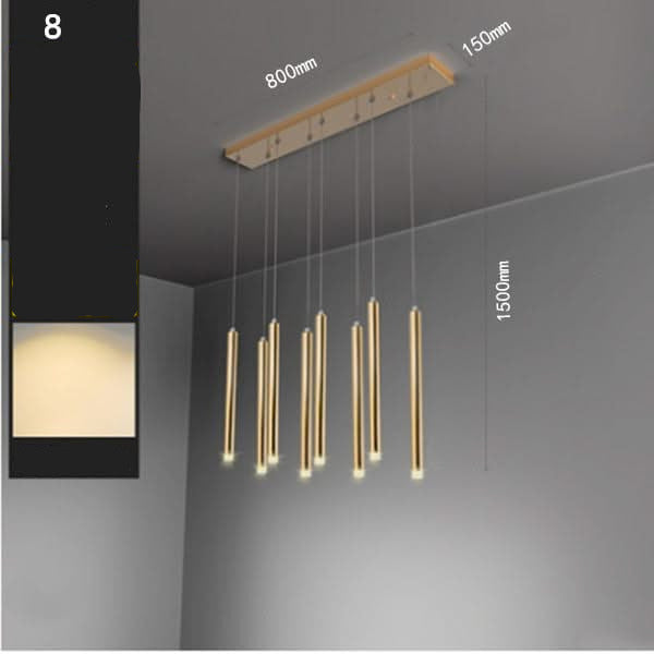 Rectangle LED Restaurant Chandelier - Modern Golden Hanging Lamp-ChandeliersDecor.com
