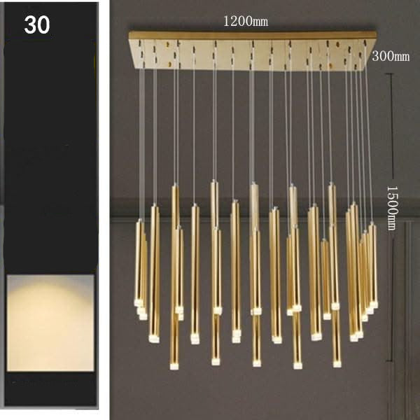 Rectangle LED Restaurant Chandelier - Modern Golden Hanging Lamp-ChandeliersDecor.com