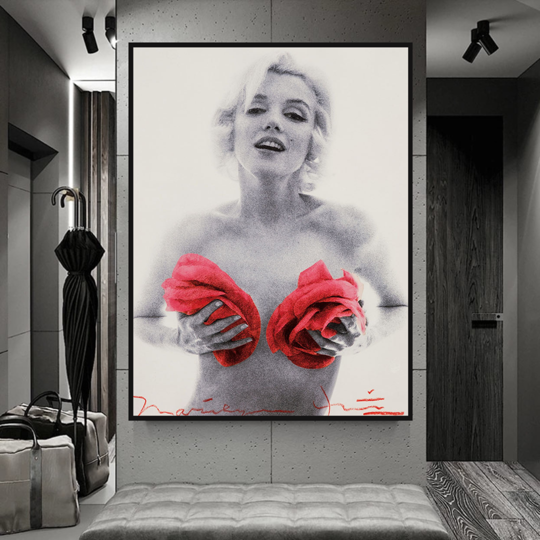Red Flowers: Marilyn Poster - Captivating Blossoms-ChandeliersDecor.com