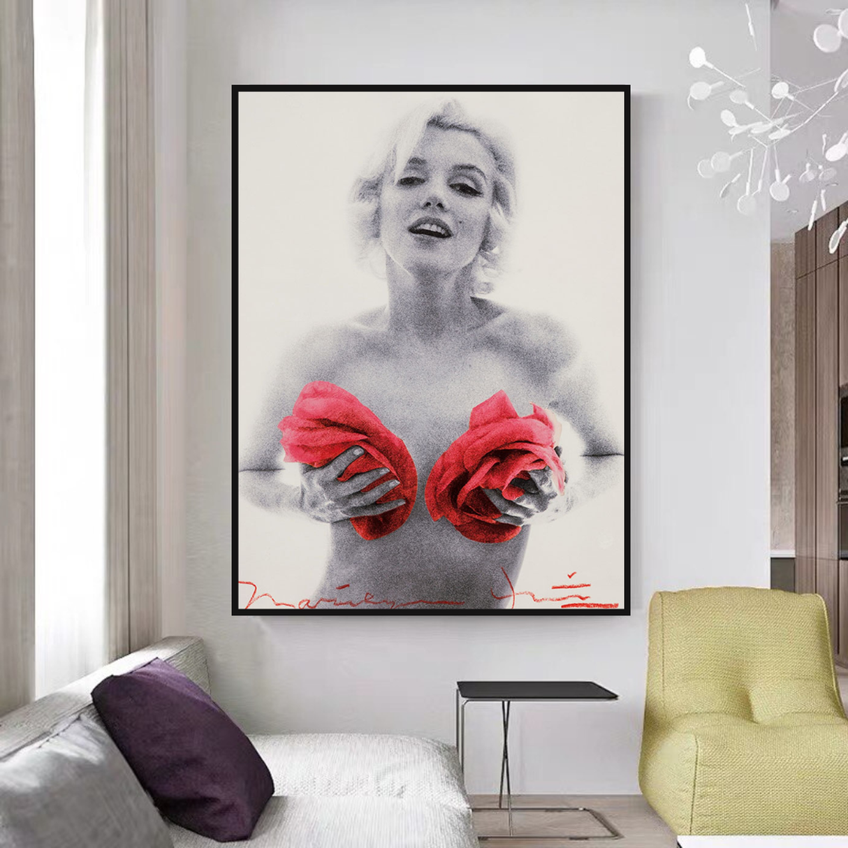 Red Flowers: Marilyn Poster - Captivating Blossoms-ChandeliersDecor.com