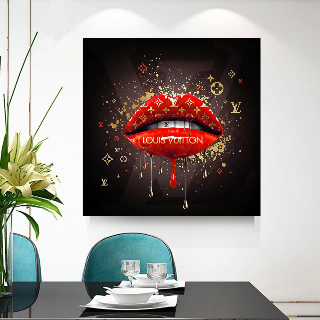 Red Lips Canvas Wall Art-ChandeliersDecor.com