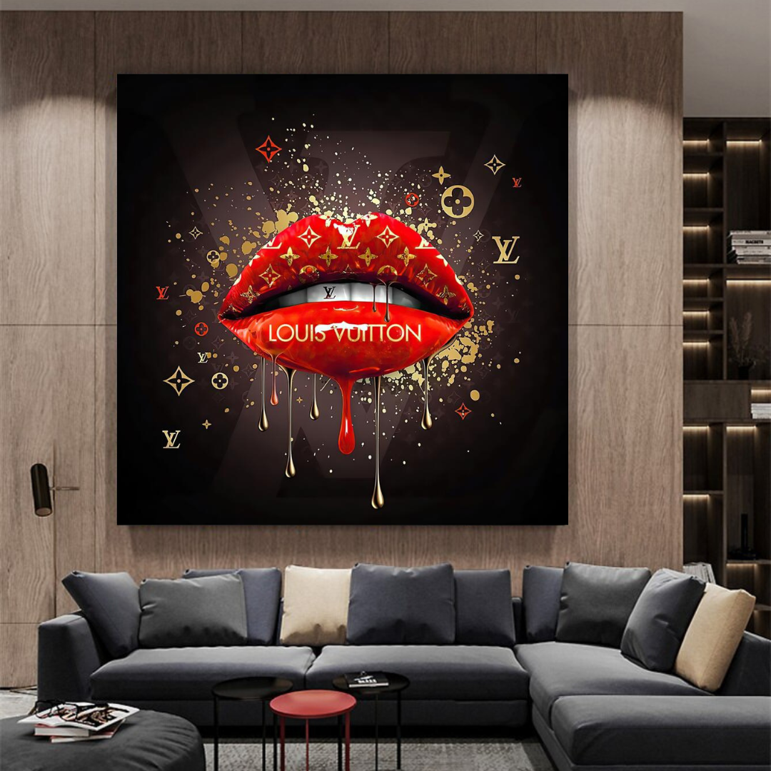 Red Lips Canvas Wall Art-ChandeliersDecor.com