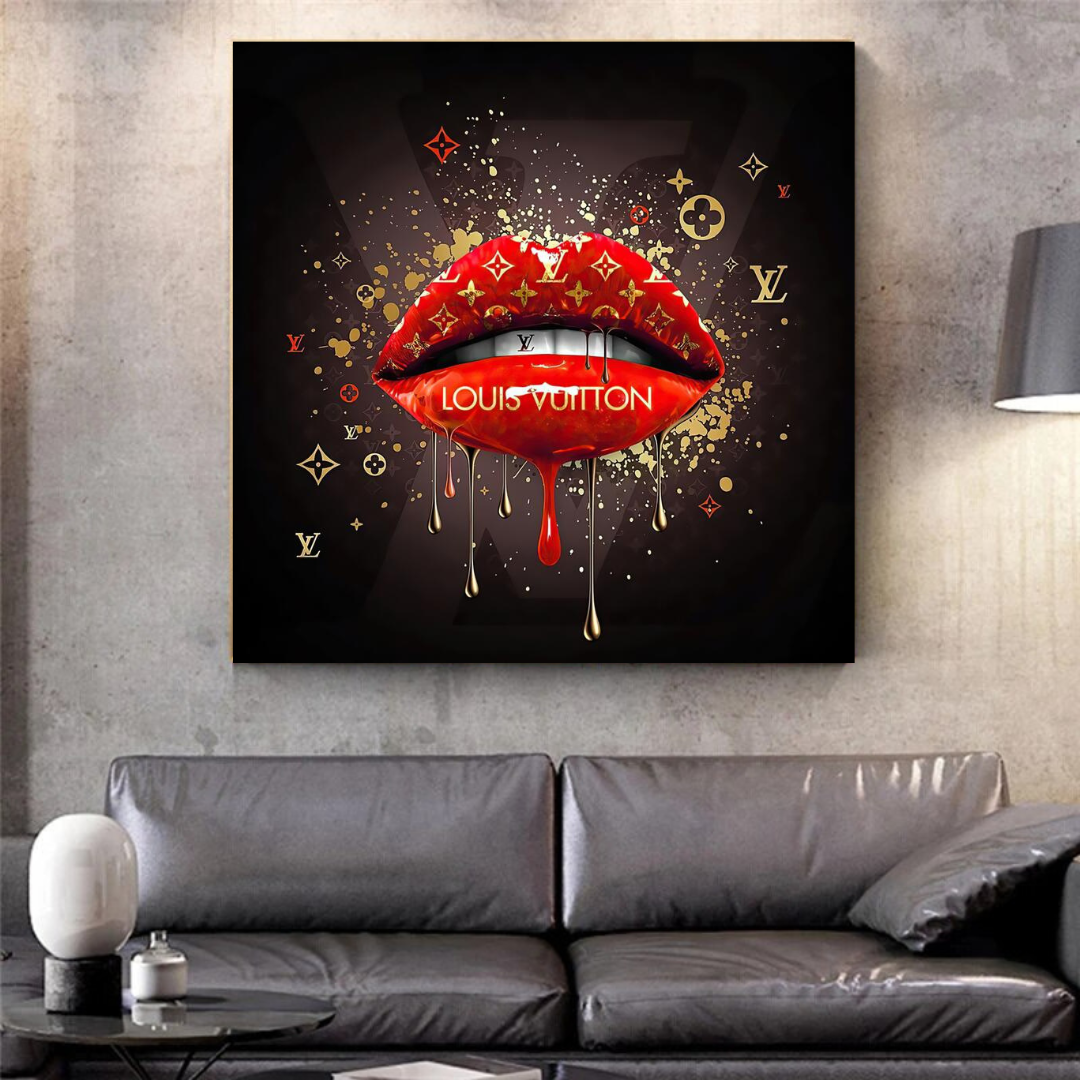 Red Lips Canvas Wall Art-ChandeliersDecor.com