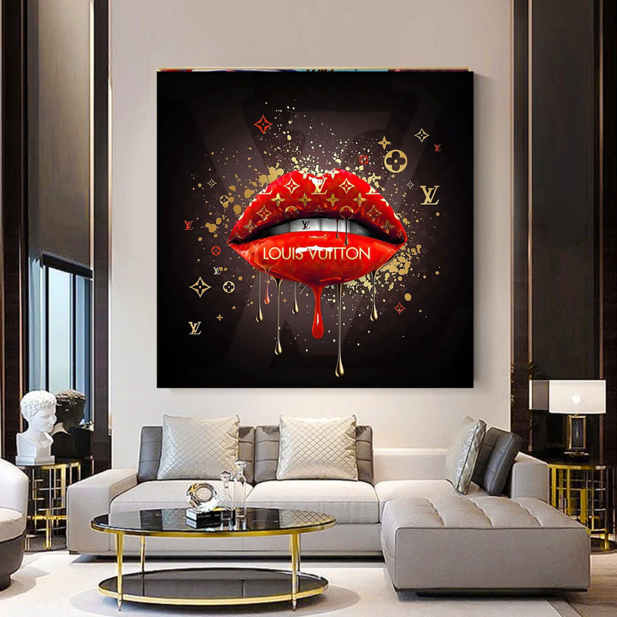 Red Lips Canvas Wall Art-ChandeliersDecor.com