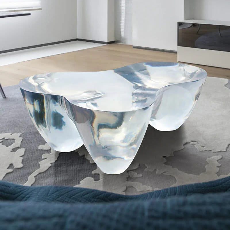 Resin Figurine Glass Coffee Table-ChandeliersDecor.com