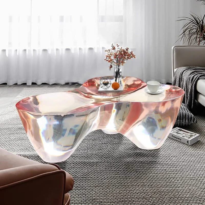 Resin Figurine Glass Coffee Table-ChandeliersDecor.com