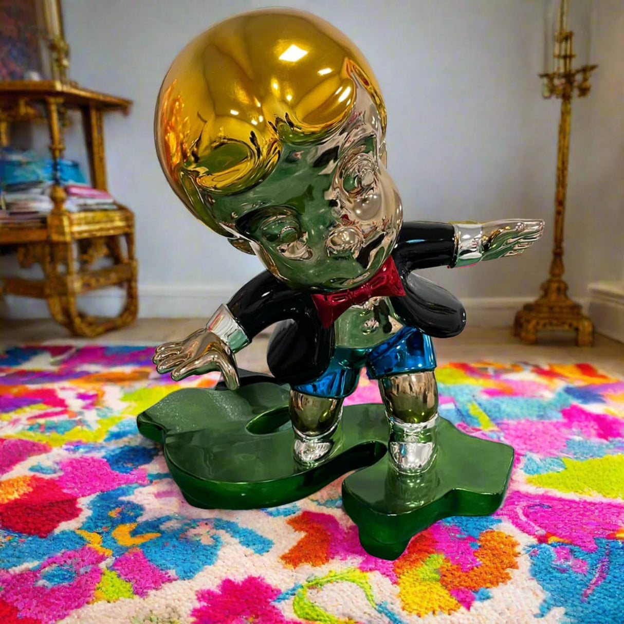 Richie Rich Skating Money Sculpture Statue-ChandeliersDecor.com