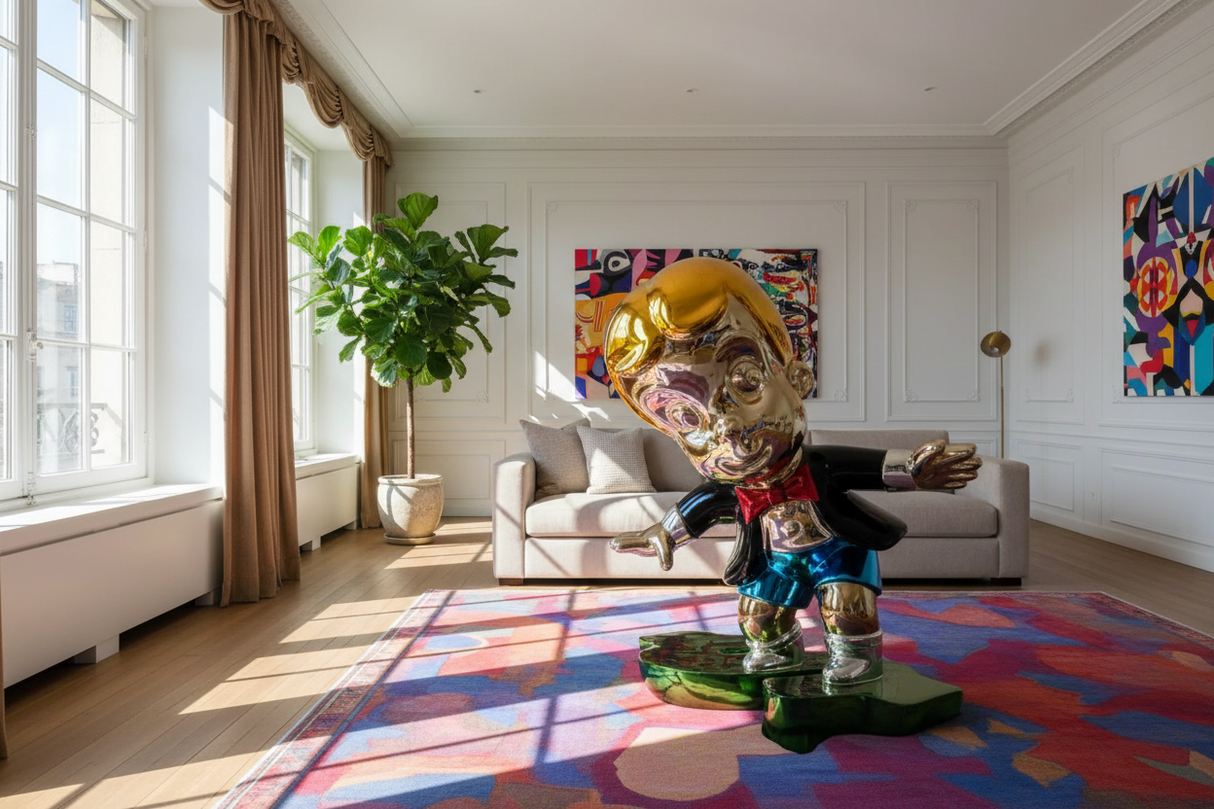 Richie Rich Skating Money Sculpture Statue-ChandeliersDecor.com