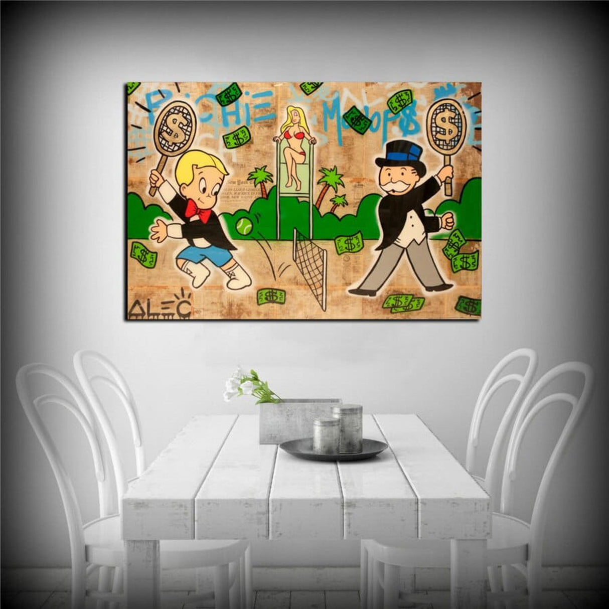 ChandeliersDecor.com-Monopoly Wall Poster-Richie Rich Tennis Alec Monopoly Canvas Print