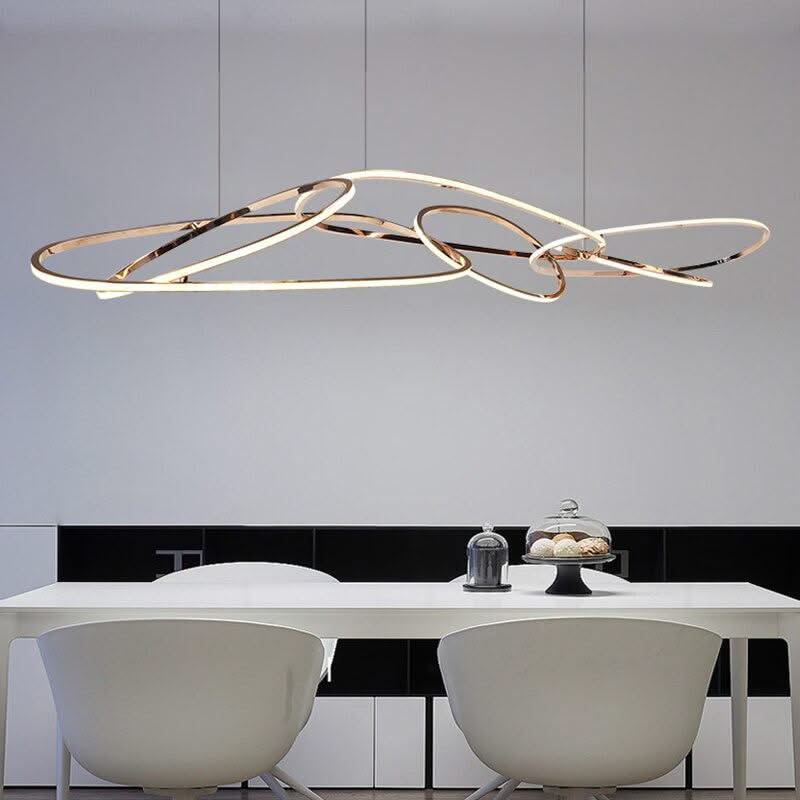 ChandeliersDecor.com-Kitchen Island-Rings LED Chandelier: Stunning Lighting Fixture