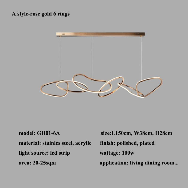 ChandeliersDecor.com-Kitchen Island-Rings LED Chandelier: Stunning Lighting Fixture