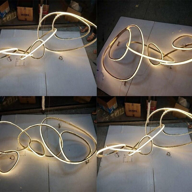 ChandeliersDecor.com-Kitchen Island-Rings LED Chandelier: Stunning Lighting Fixture