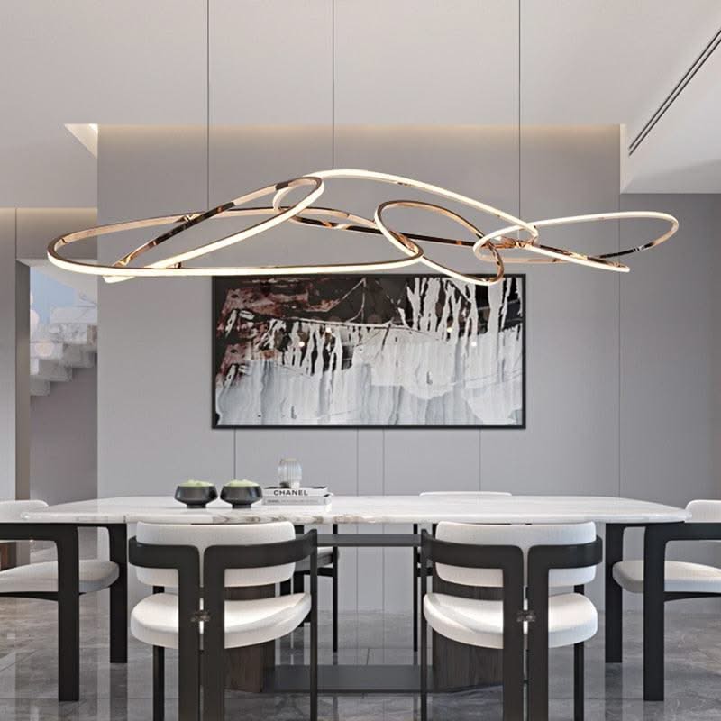 ChandeliersDecor.com-Kitchen Island-Rings LED Chandelier: Stunning Lighting Fixture