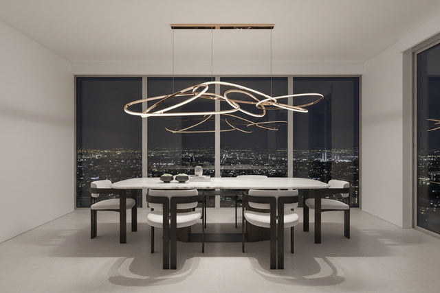 ChandeliersDecor.com-Kitchen Island-Rings LED Chandelier: Stunning Lighting Fixture