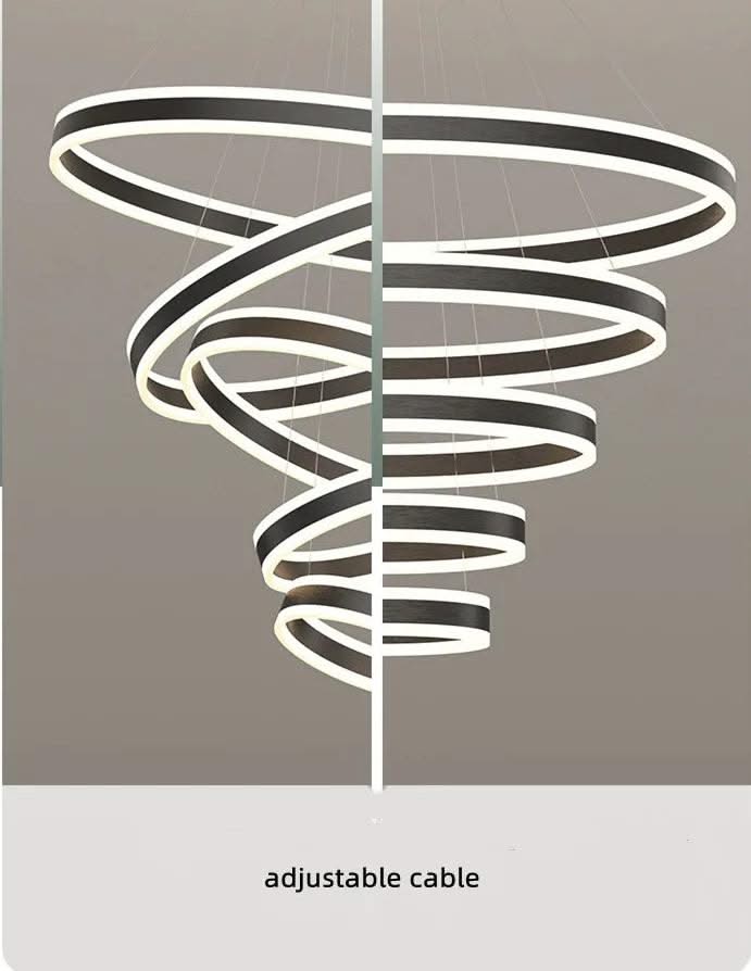 Rings LED Staircase Chandelier: Unparalleled Elegance-ChandeliersDecor.com