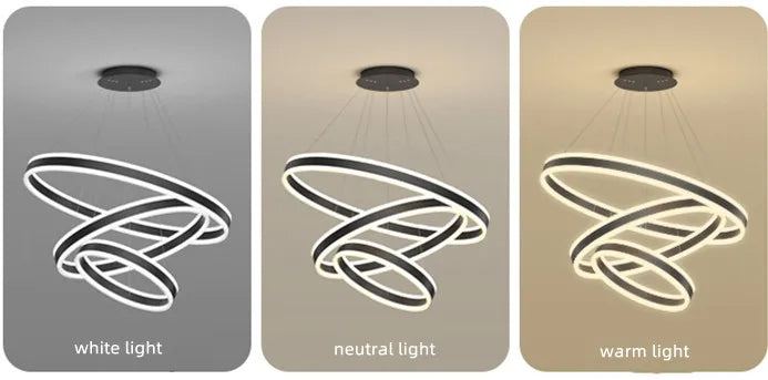 ChandeliersDecor.com-Staircase Chandeliers-Rings LED Staircase Chandelier: Unparalleled Elegance