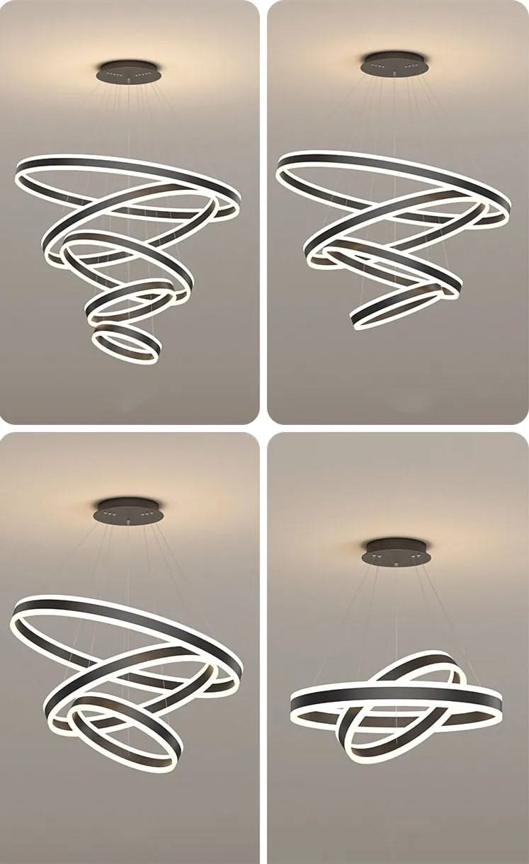 Rings LED Staircase Chandelier: Unparalleled Elegance-ChandeliersDecor.com