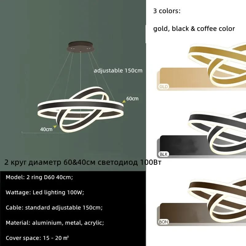 Rings LED Staircase Chandelier: Unparalleled Elegance-ChandeliersDecor.com