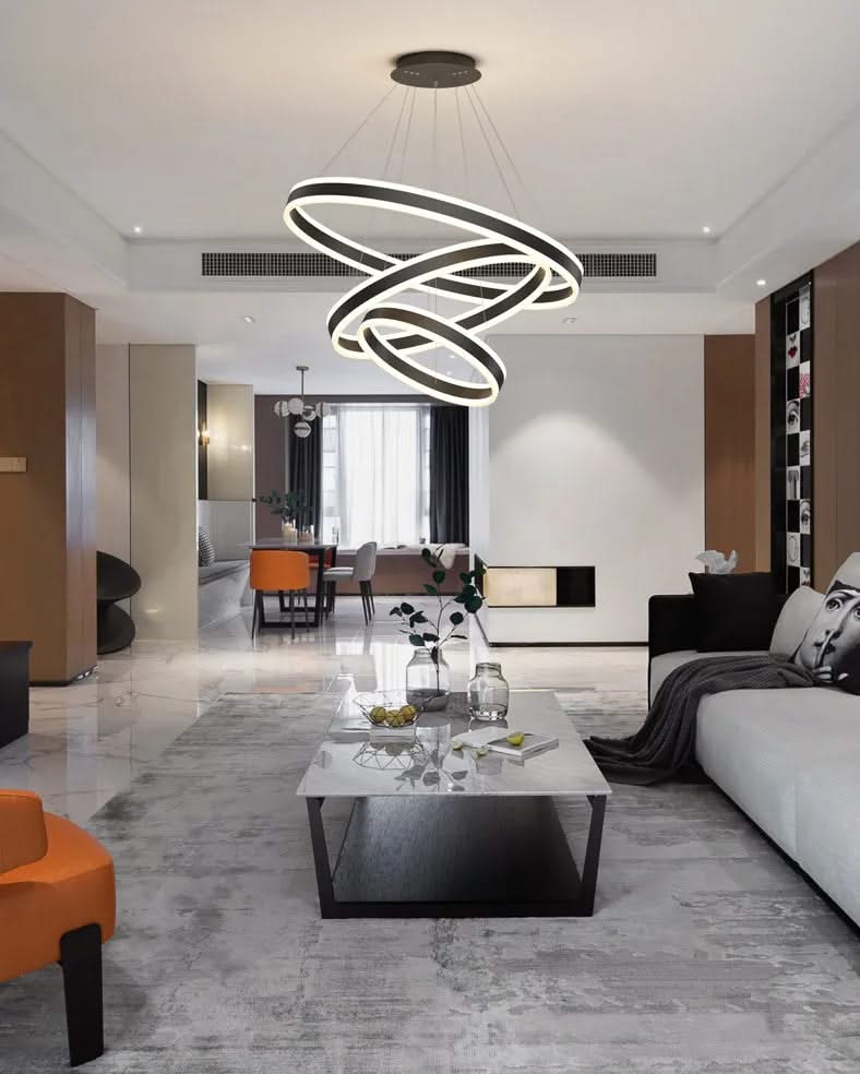 Rings LED Staircase Chandelier: Unparalleled Elegance-ChandeliersDecor.com