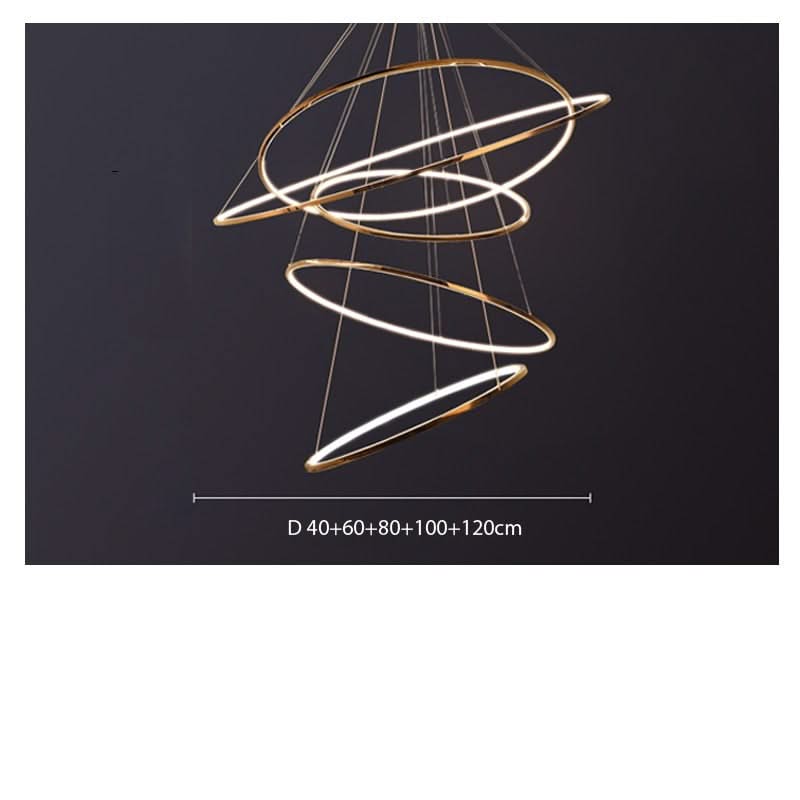 ChandeliersDecor.com-Staircase Chandelier-Rings Staircase Chandelier: Unparalleled Elegance