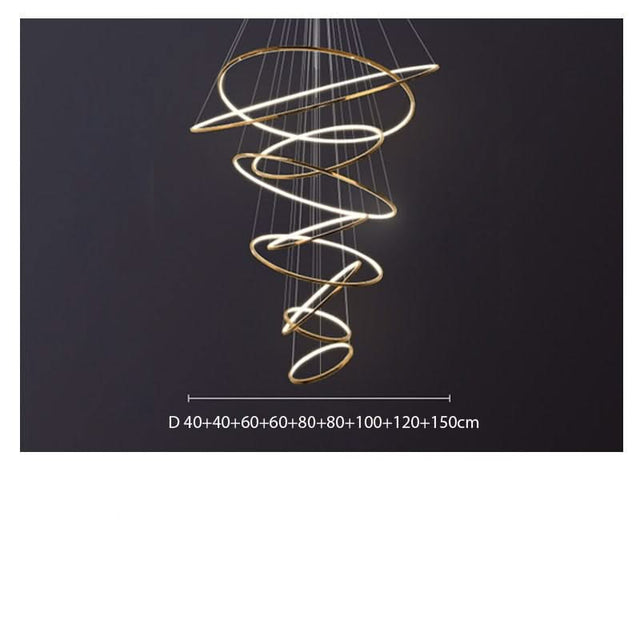 Rings Staircase Chandelier: Unparalleled Elegance-ChandeliersDecor.com