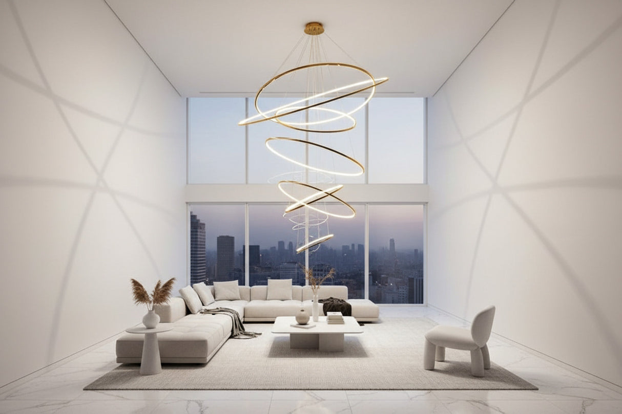 Rings Staircase Chandelier: Unparalleled Elegance-ChandeliersDecor.com