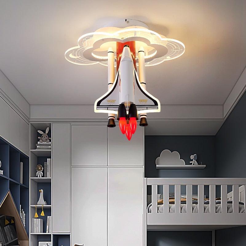 ChandeliersDecor.com-Kids Room Nursery Lighting-Rocket Astronaut LED Kids Room Ceiling Light
