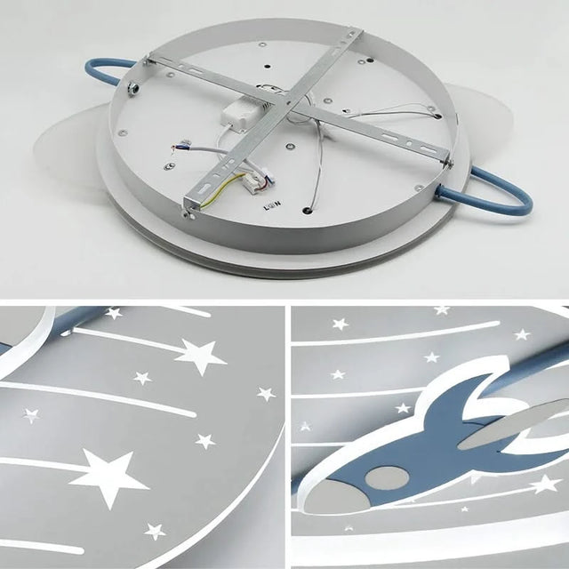 Rocket in Space Ceiling Light for Kids Room-ChandeliersDecor.com