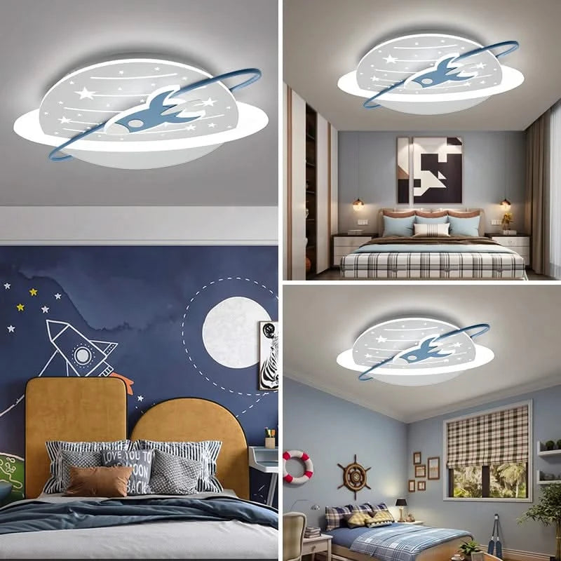 Rocket in Space Ceiling Light for Kids Room-ChandeliersDecor.com