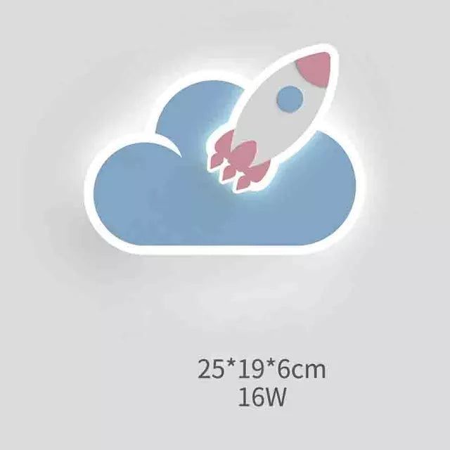 ChandeliersDecor.com-Kids Room Nursery Lighting-Rocket Moon Star Wall Lamp | Kid's room Lighting Decor