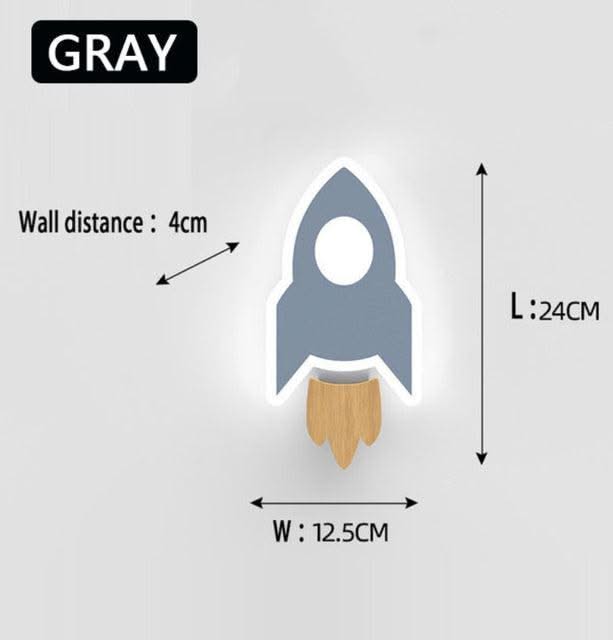 ChandeliersDecor.com-Kids Room Nursery Lighting-Rocket Moon Star Wall Lamp | Kid's room Lighting Decor