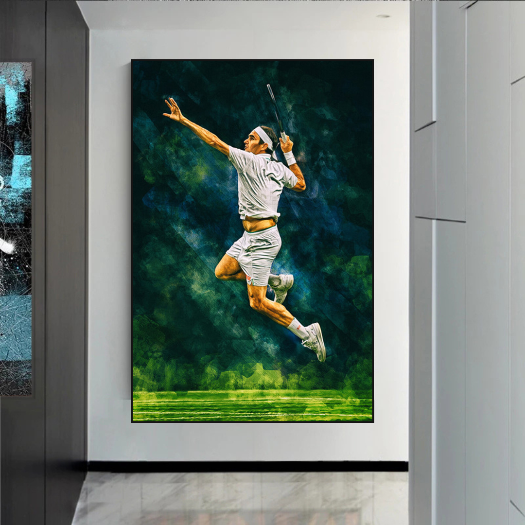 Roger Federer Canvas Wall Art – Decor for Tennis Fans-ChandeliersDecor.com