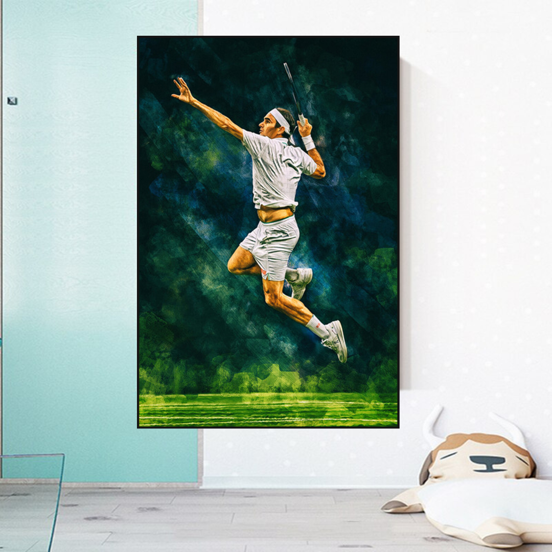 Roger Federer Canvas Wall Art – Decor for Tennis Fans-ChandeliersDecor.com