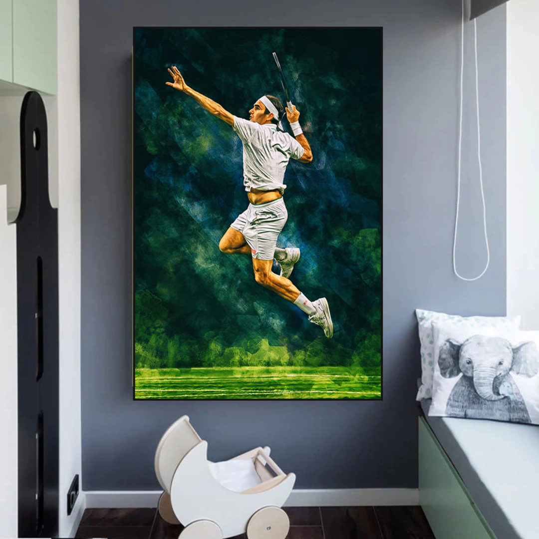ChandeliersDecor.com-Wall Posters-Roger Federer Canvas Wall Art – Decor for Tennis Fans